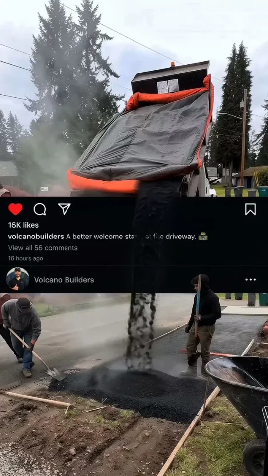 Hot mix lands at around 300 degrees and gives you roughly twenty minutes before it stops moving. The two men with rakes are the reason the...