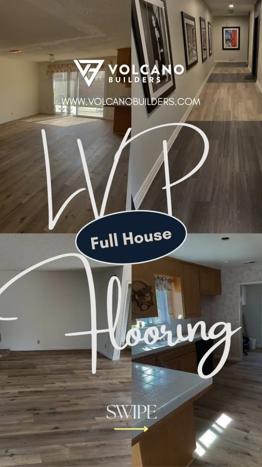 Most houses have three or four different floors and a metal strip at every doorway. This one has one. Living room, hallway, kitchen,...