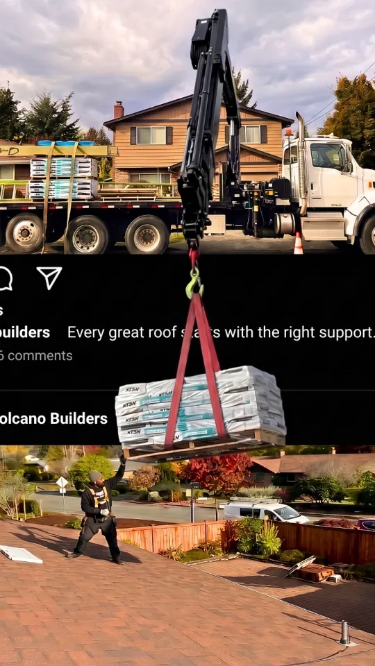 A pallet of shingles weighs about as much as a small car. That is why it goes up by crane and not by ladder. Loading a roof is its own job...