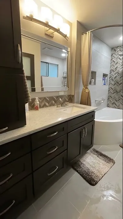 Video thumbnail: the two bathrooms in this Woodinville home