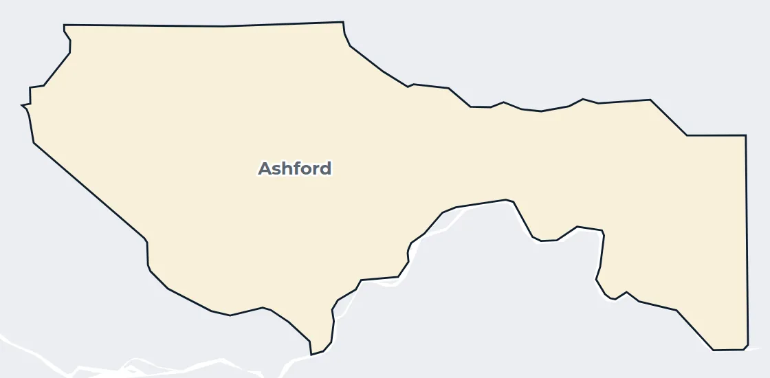 Map of the Ashford census-designated place