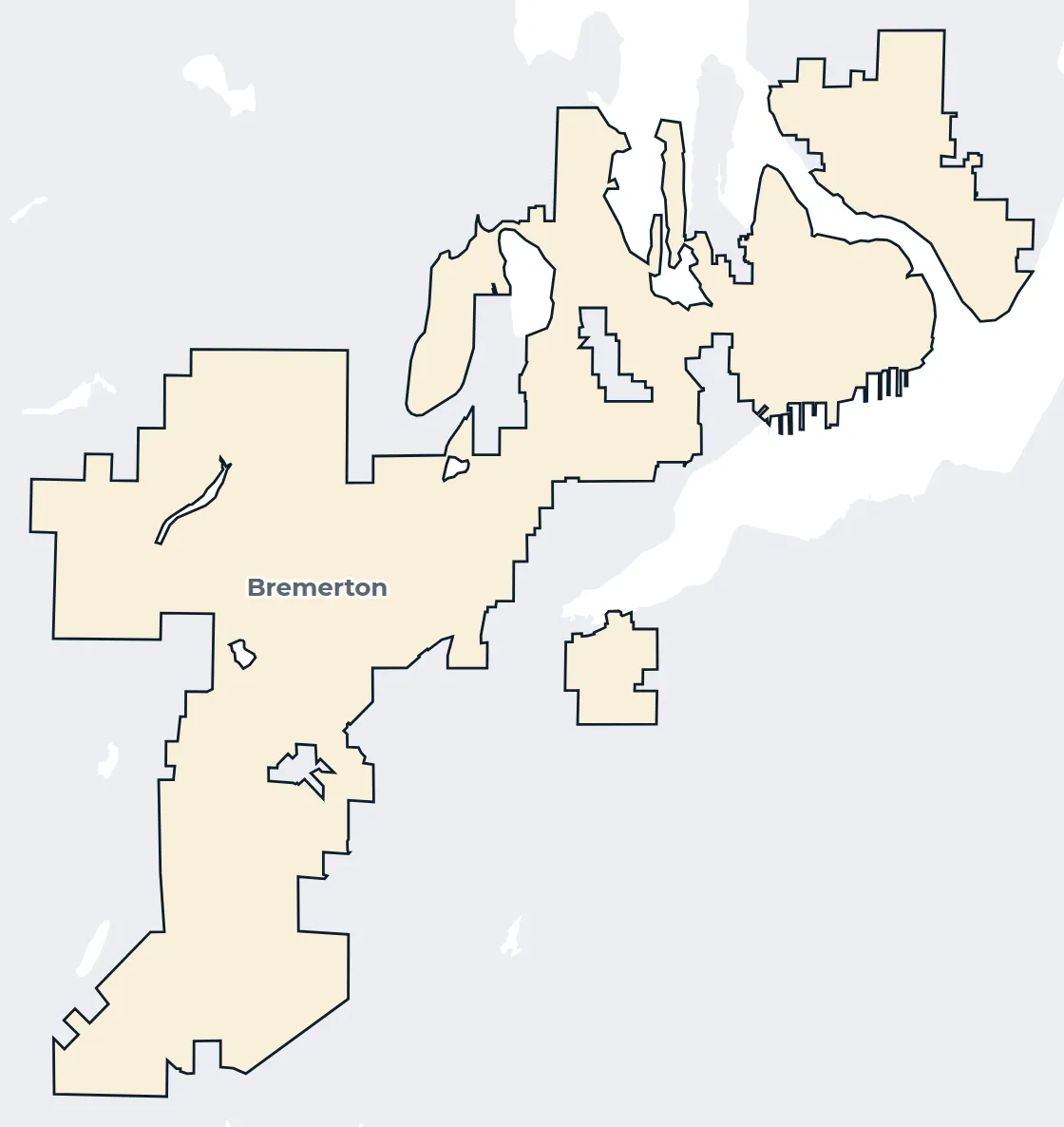 Map of the Bremerton city limits
