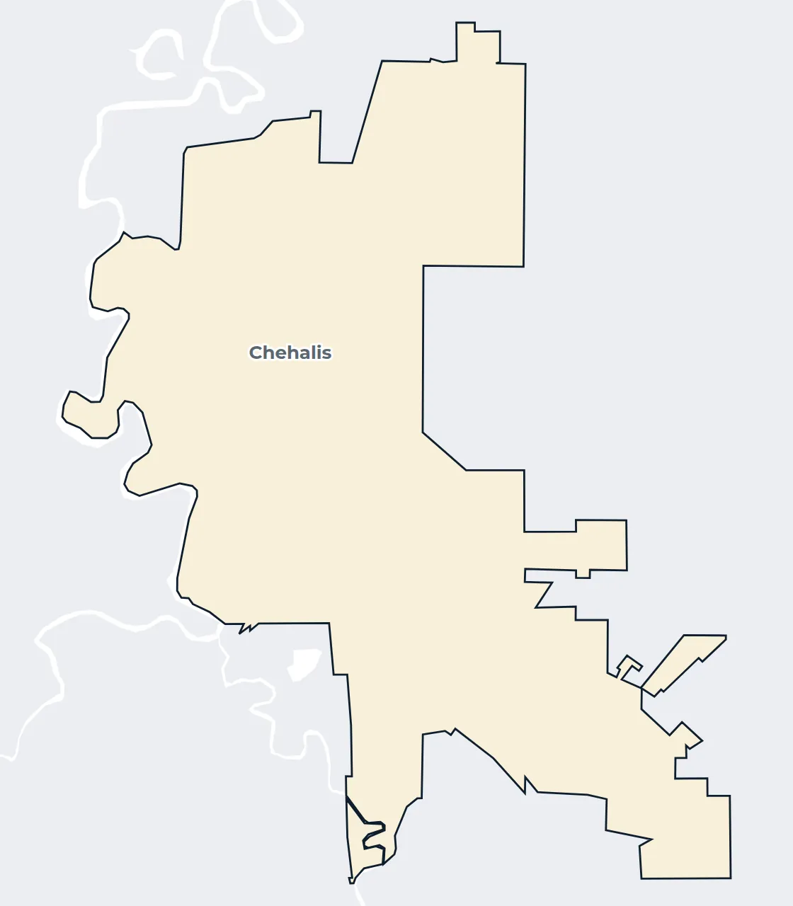 Map of the Chehalis city limits