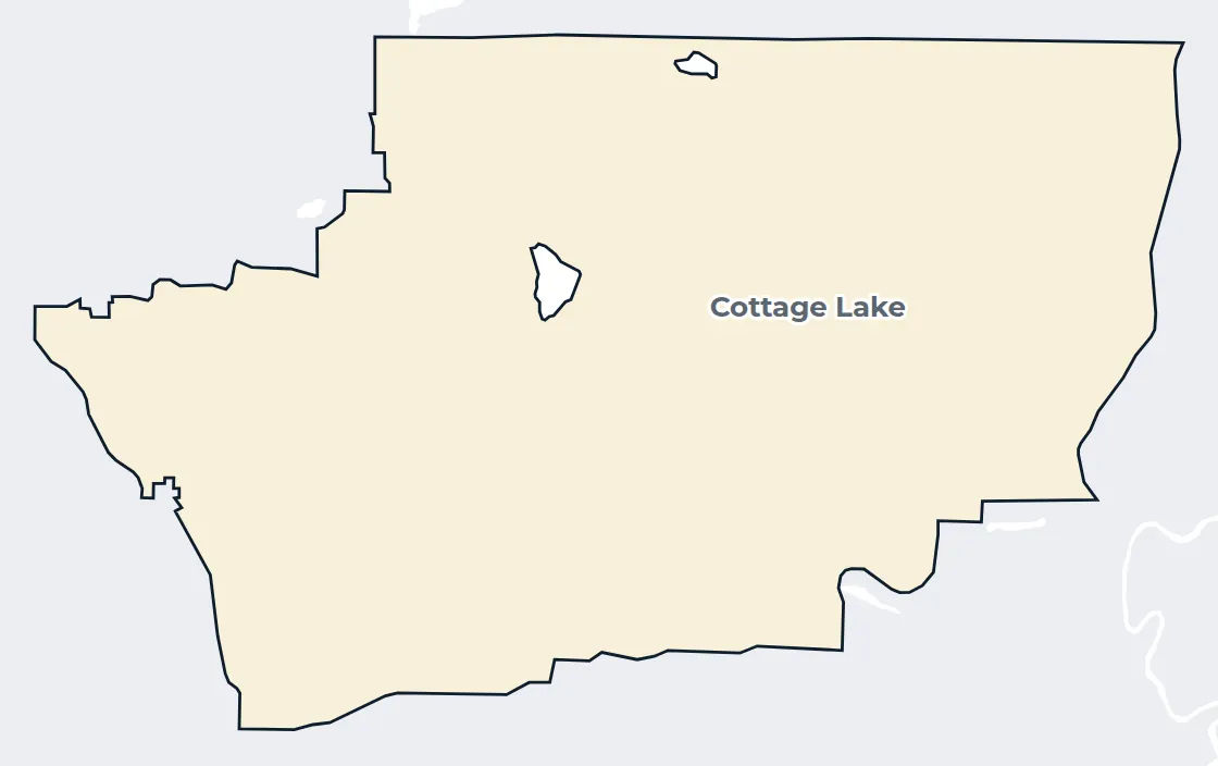 Map of the Cottage Lake census-designated place