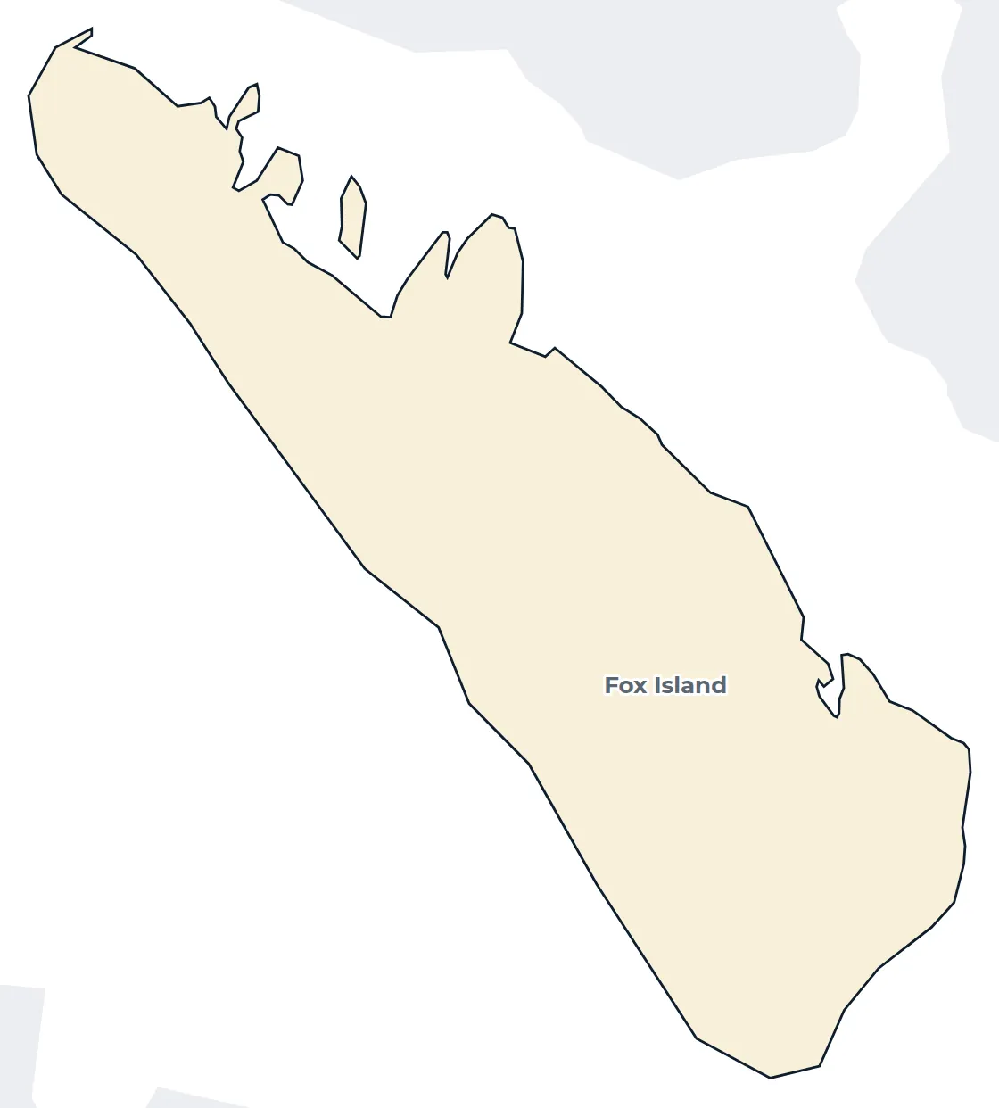 Map of the Fox Island census-designated place