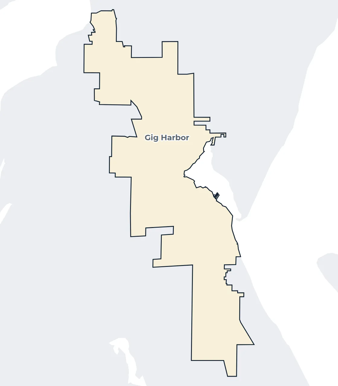 Map of the Gig Harbor city limits