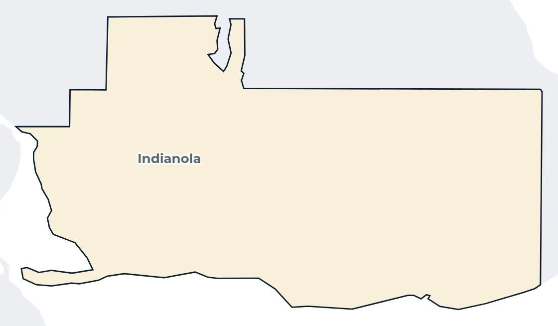 Map of the Indianola census-designated place