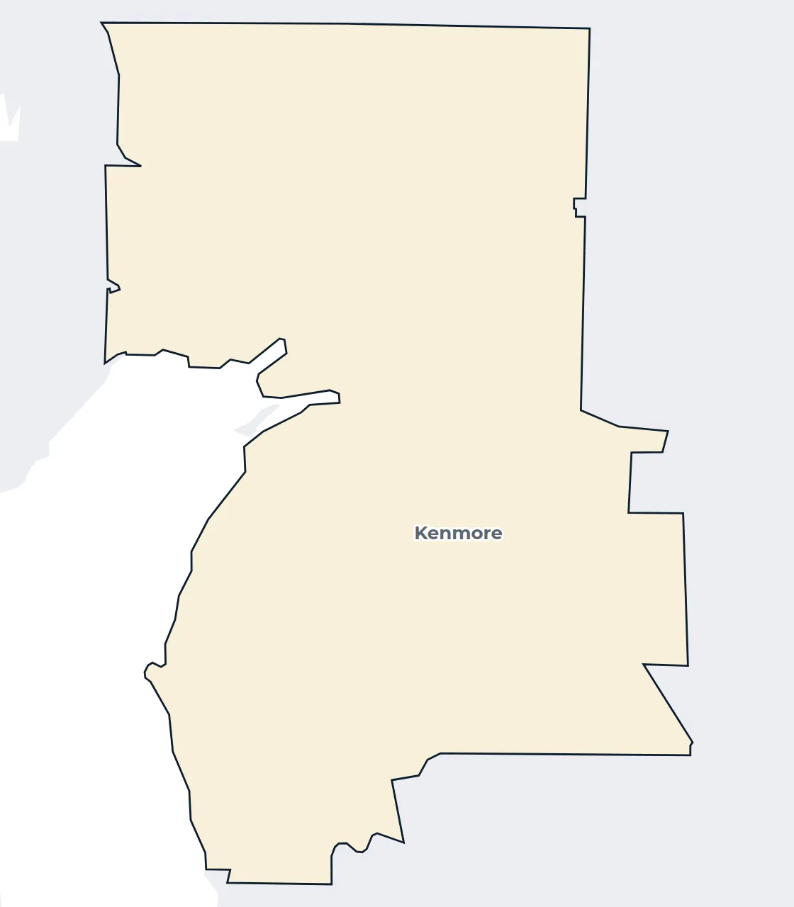Map of the Kenmore city limits