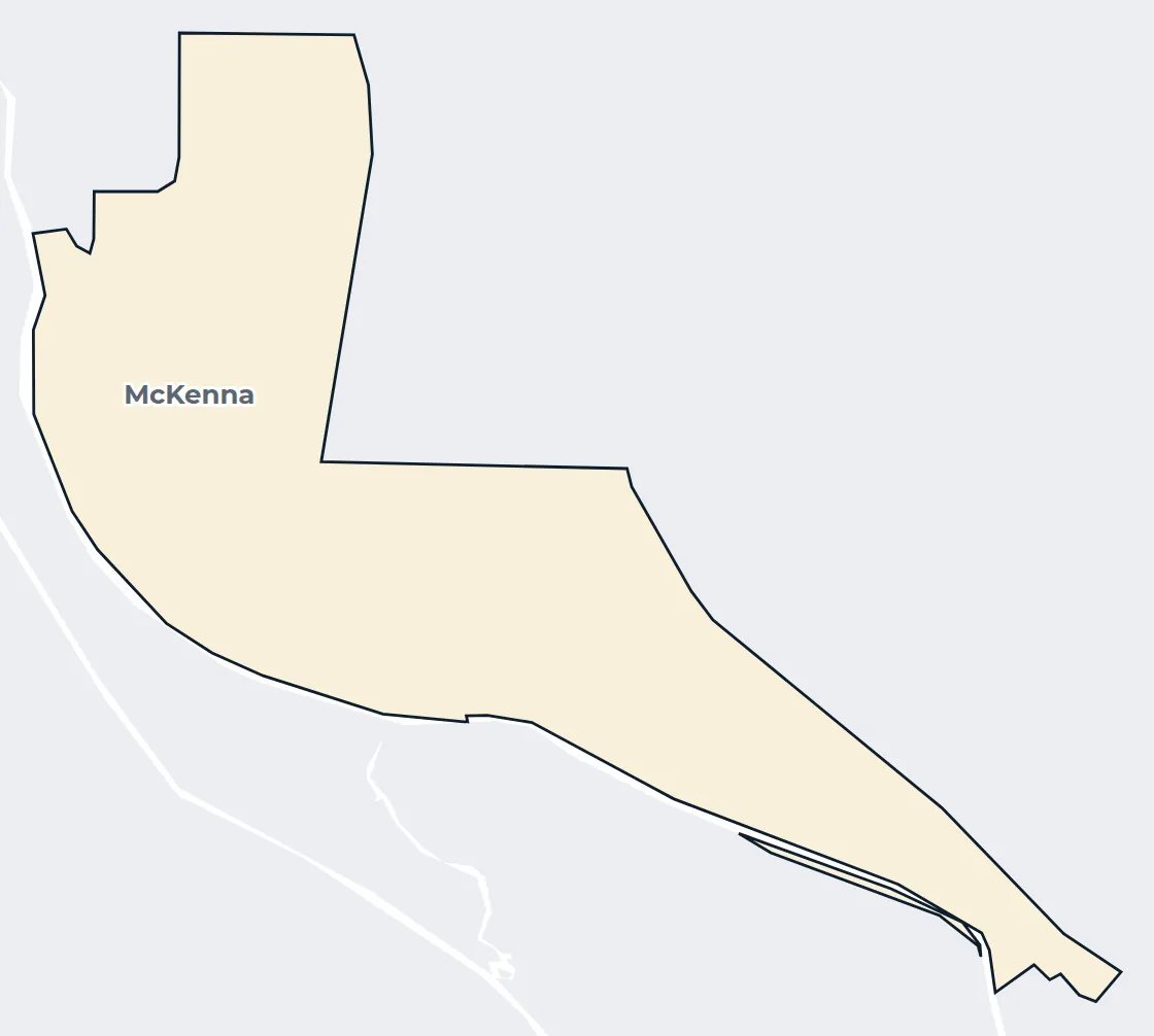 Map of the McKenna census-designated place