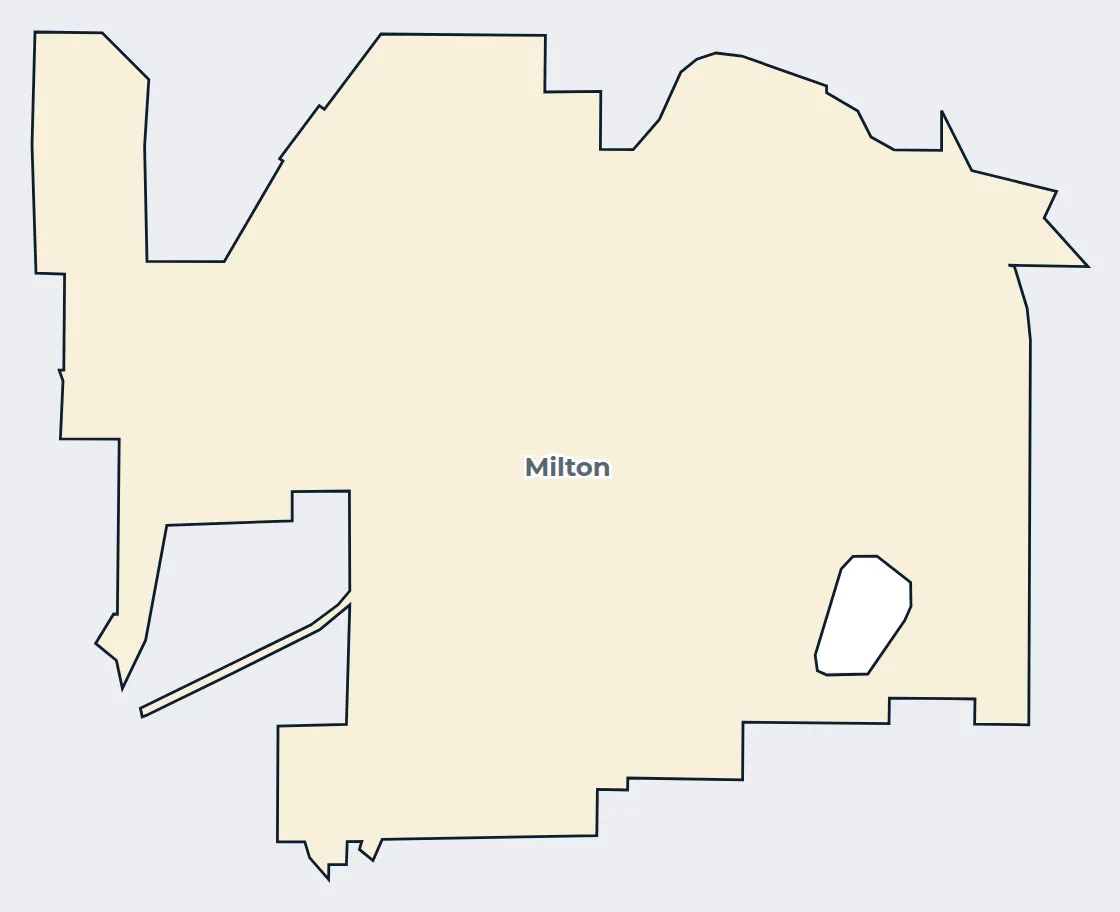 Map of the Milton city limits
