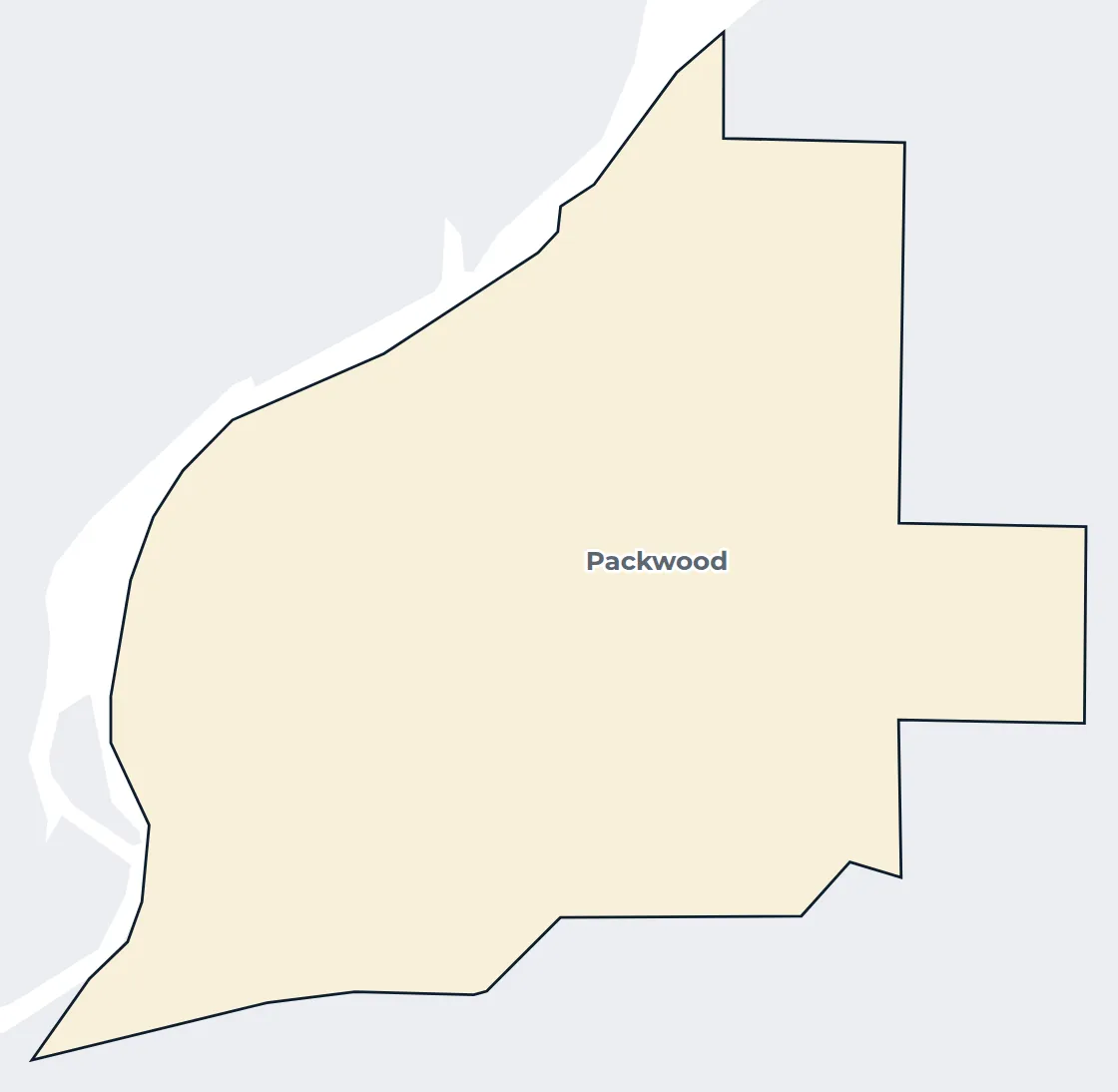 Map of the Packwood census-designated place