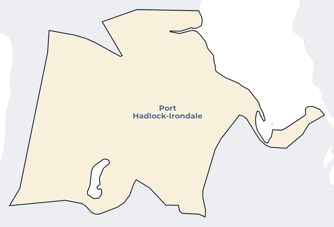Map of the Port Hadlock-Irondale census-designated place