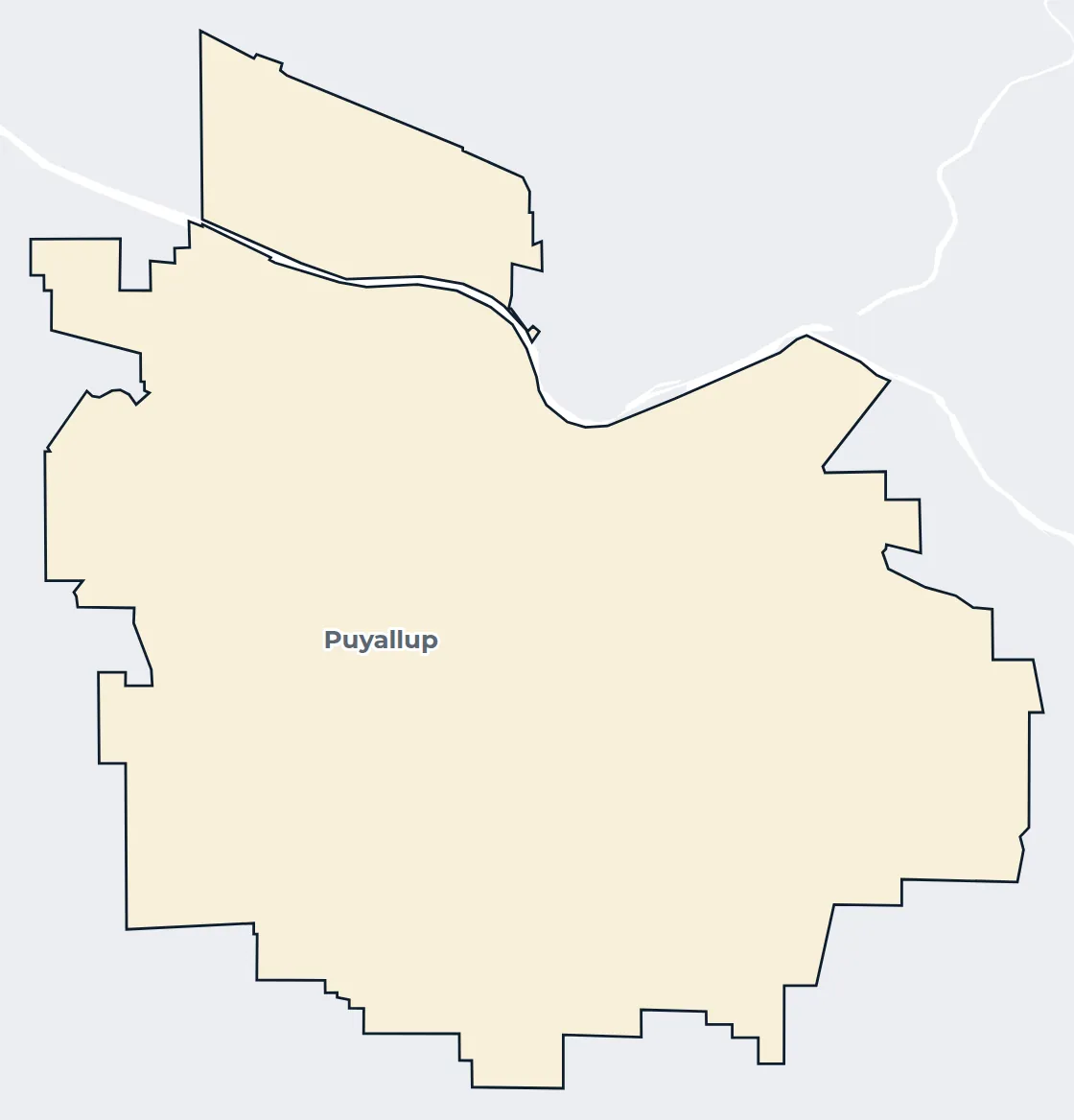 Map of the Puyallup city limits