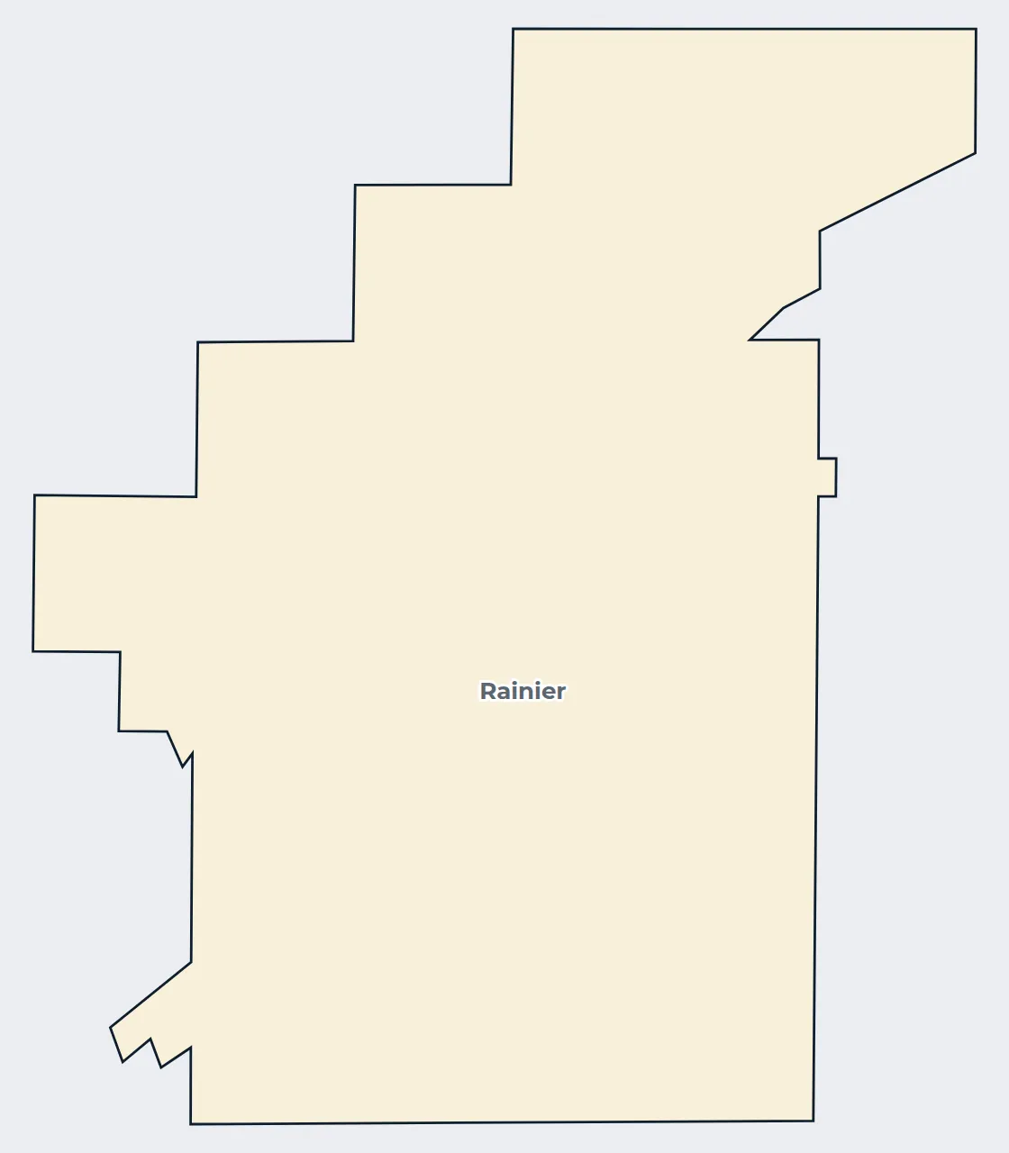 Map of the Rainier city limits