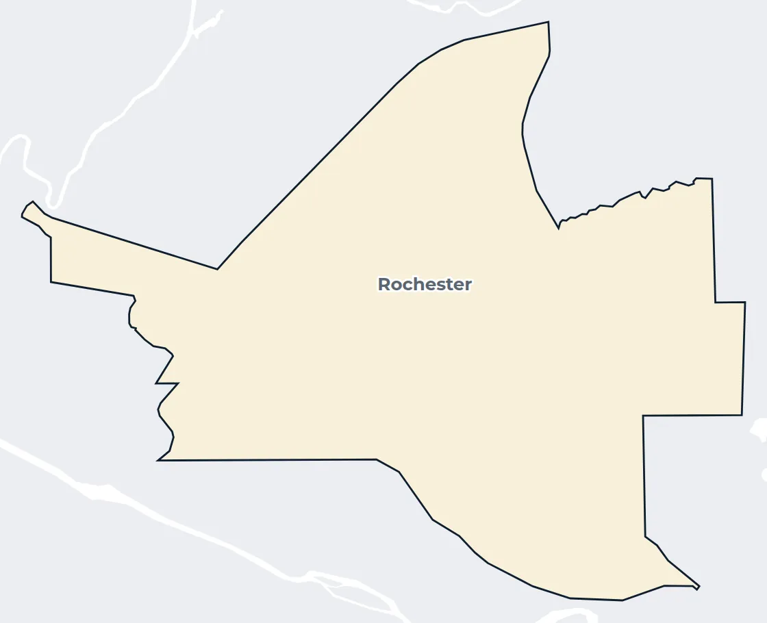Map of the Rochester census-designated place