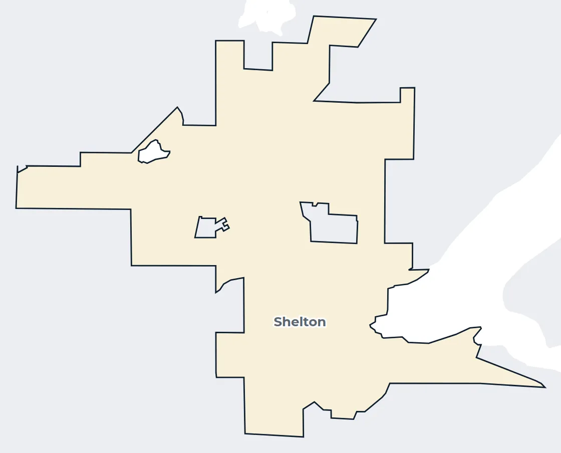 Map of the Shelton city limits