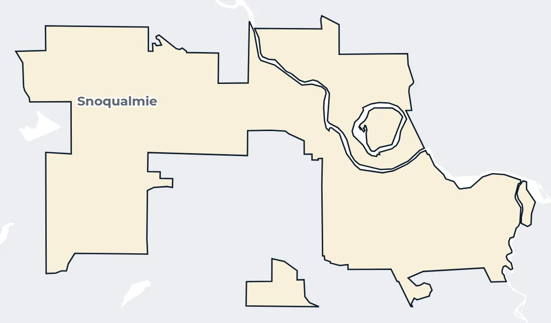 Map of the Snoqualmie city limits
