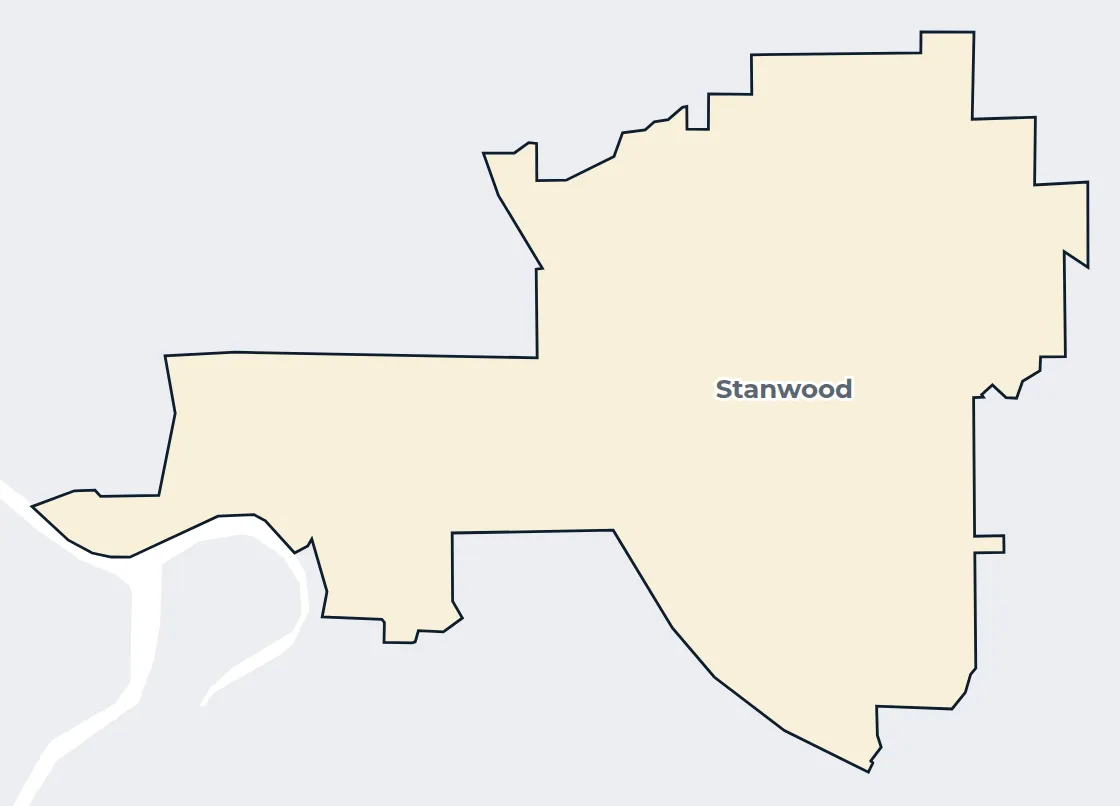 Map of the Stanwood city limits
