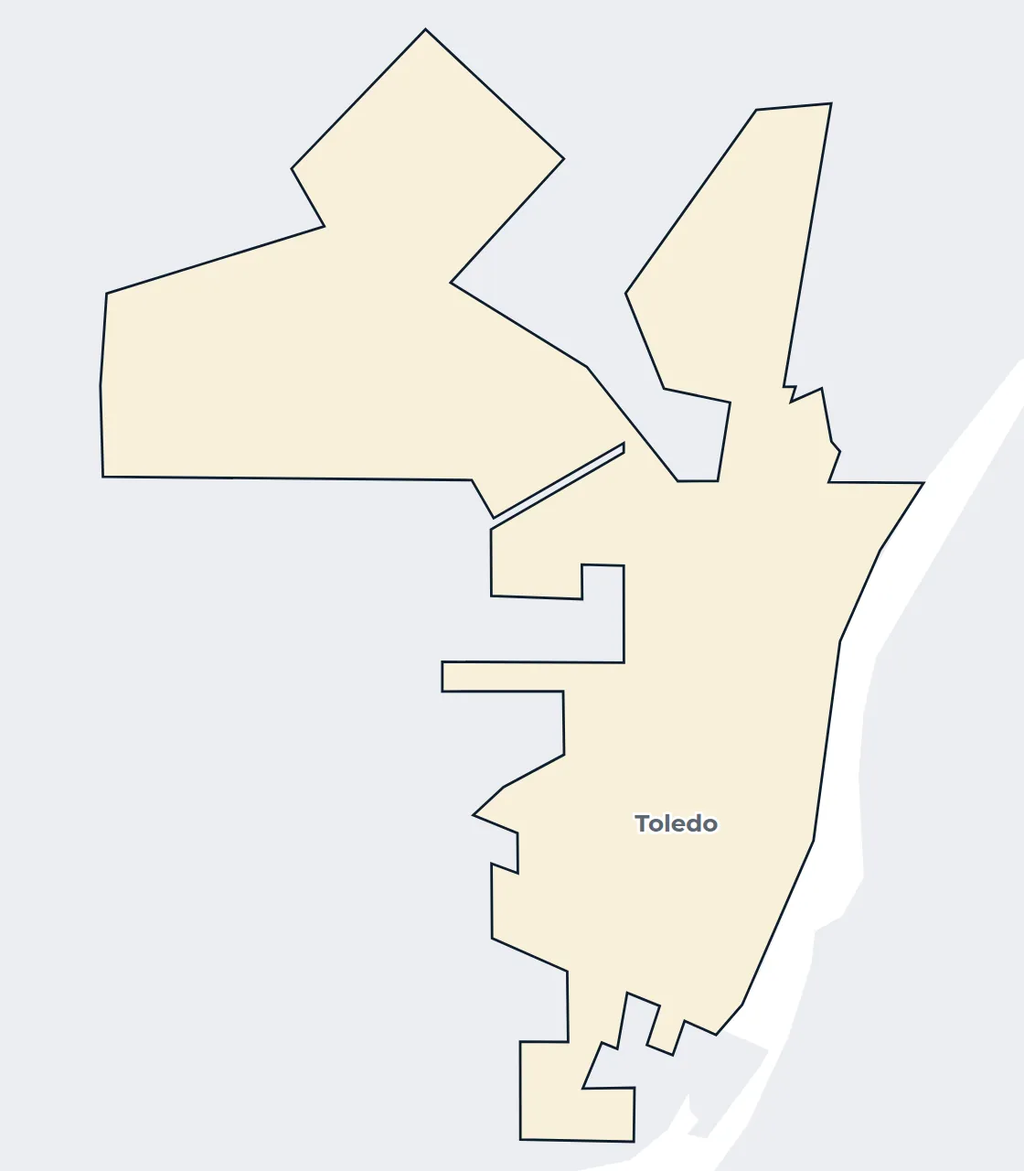 Map of the Toledo city limits