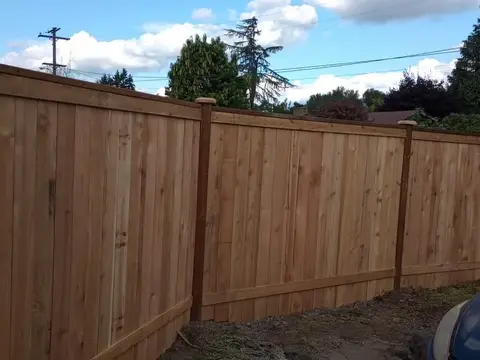 Wood privacy fence in Auburn, WA by Volcano Builders