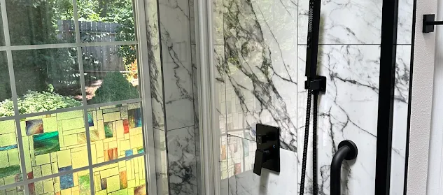 Shower in the remodeled master bathroom from Tom P.'s project