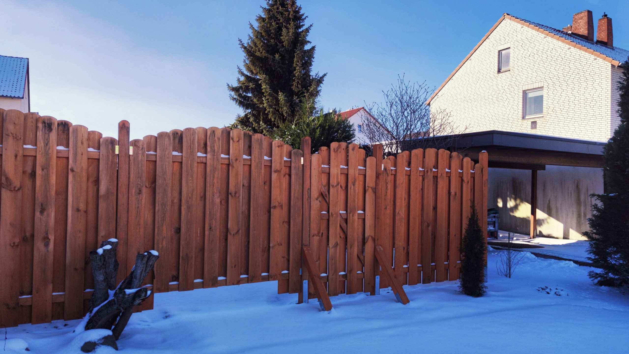 fence posts, property lines, fence rails, fence layout