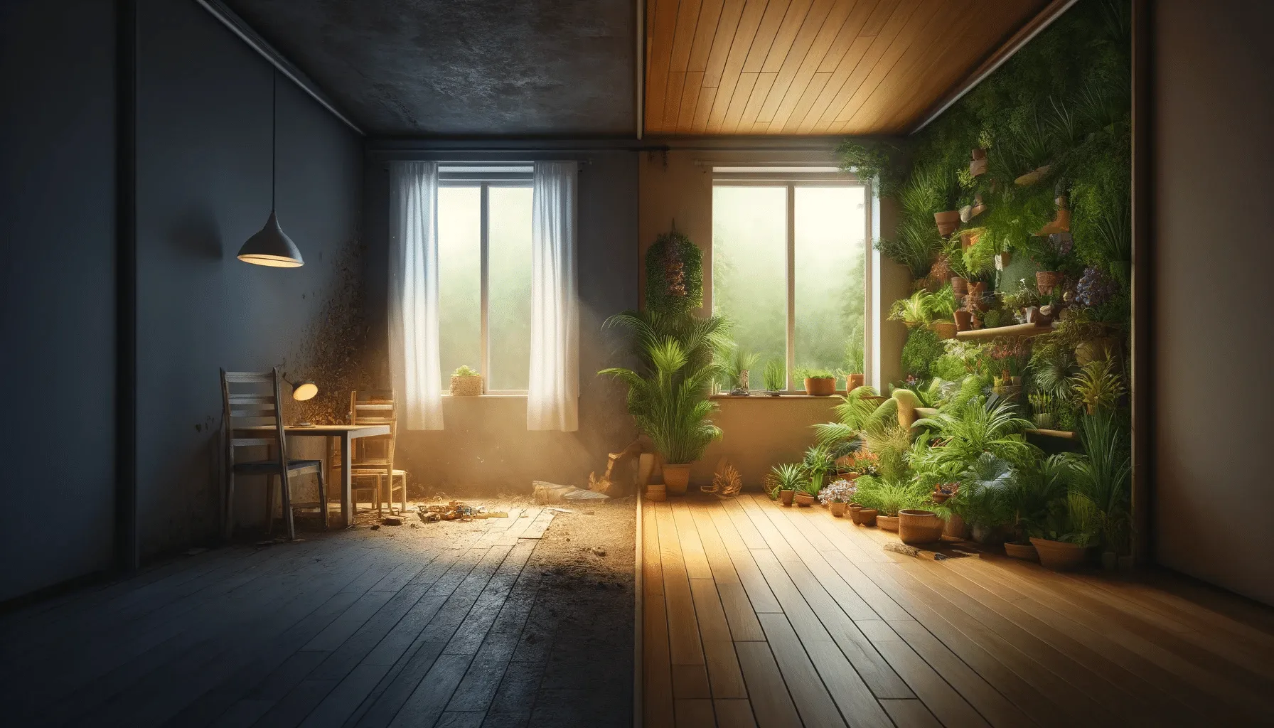 Eco friendly flooring in a room