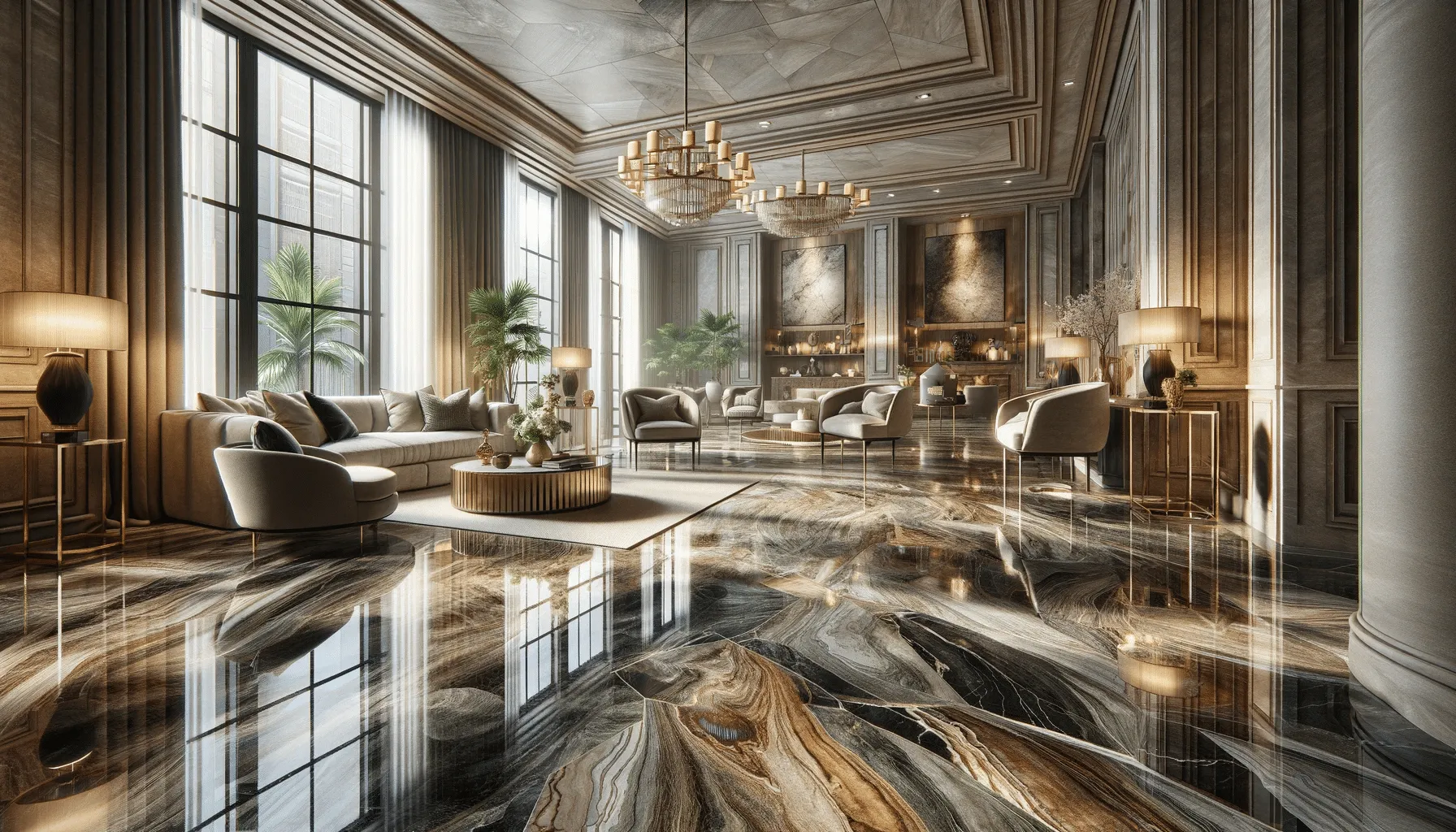 Natural stone flooring
