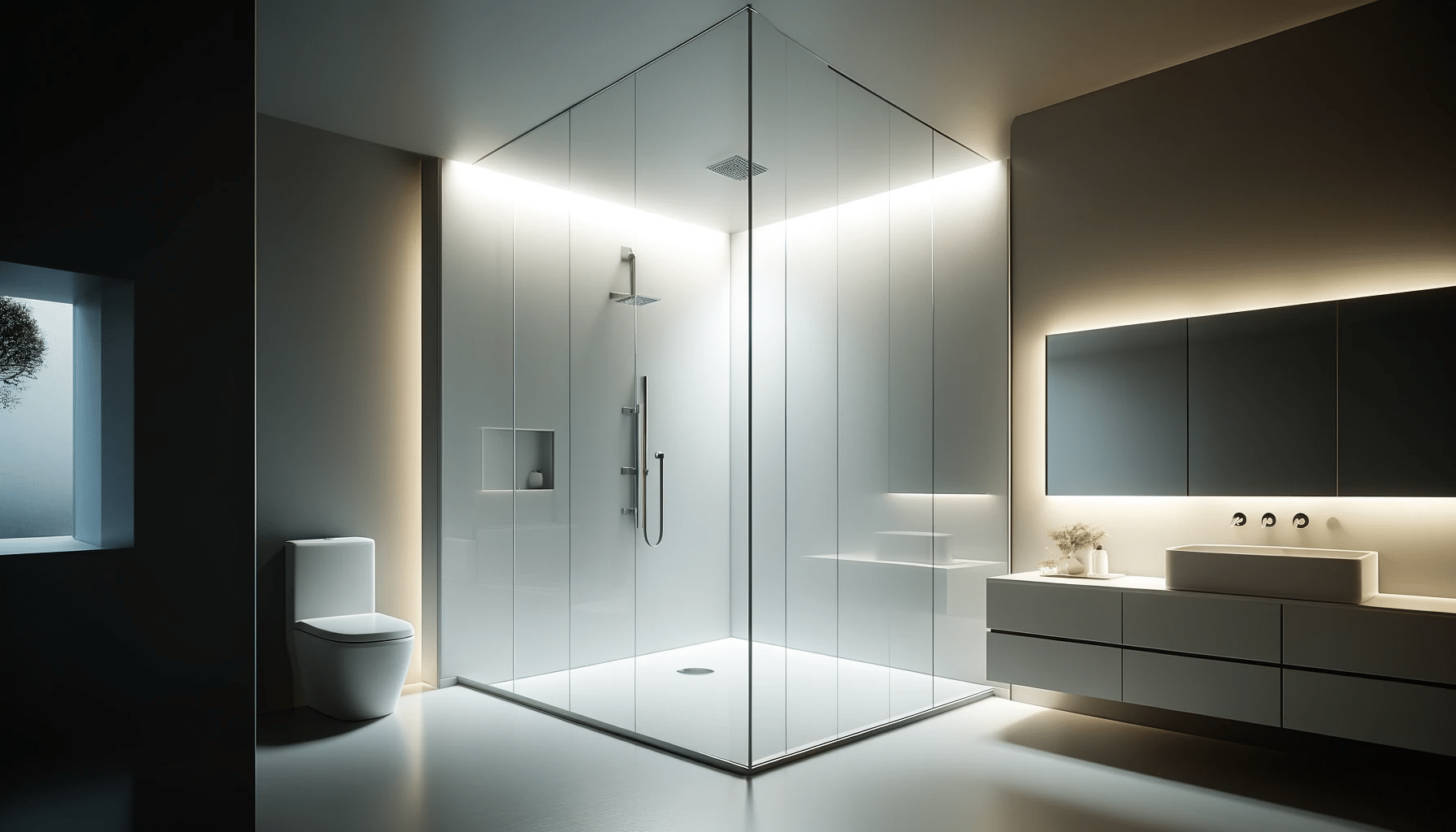 shower wall material, shower walls, solid surface