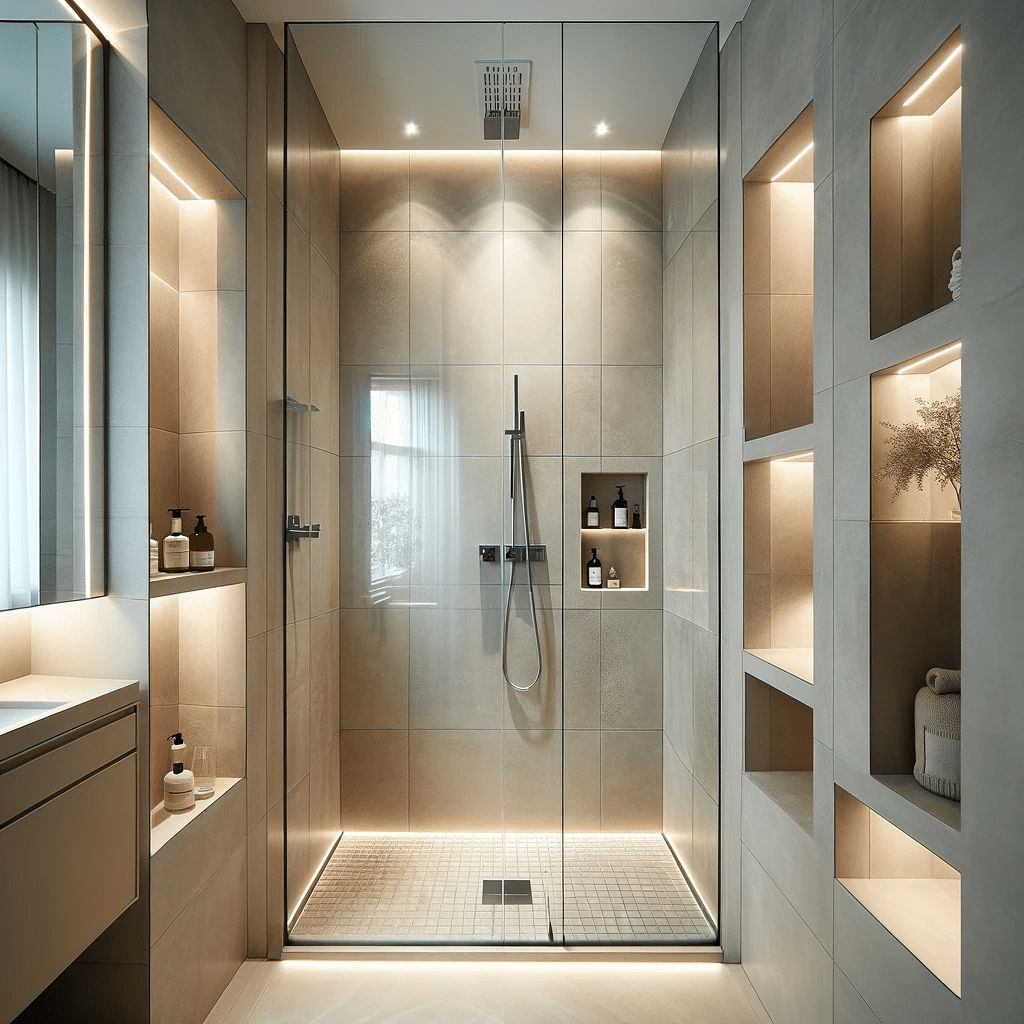 shower door ideas for small bathrooms, small bathroom lighting