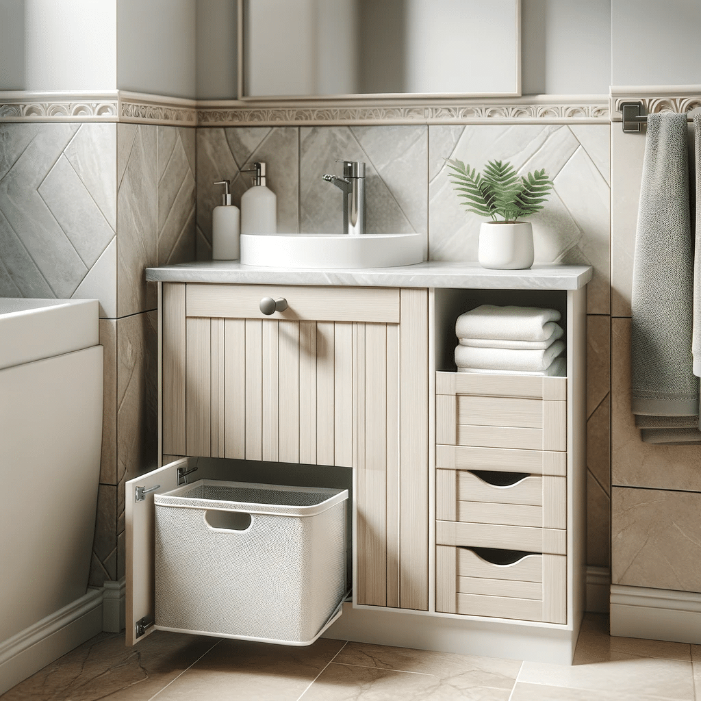 small bathroom sink with cabinet, towel storage for small bathroom