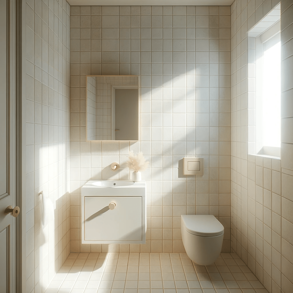 small tiles in small bathroom, small bathroom flooring ideas