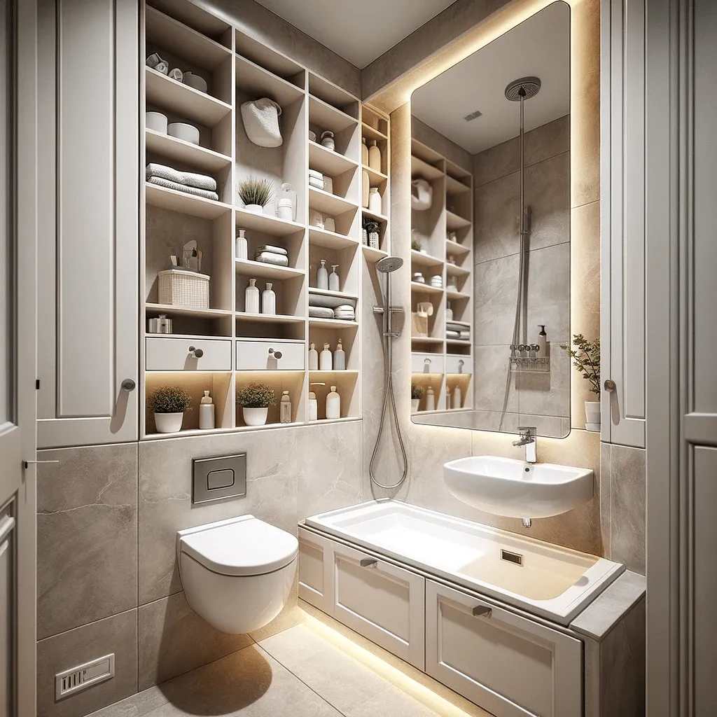 small bathroom wall storage