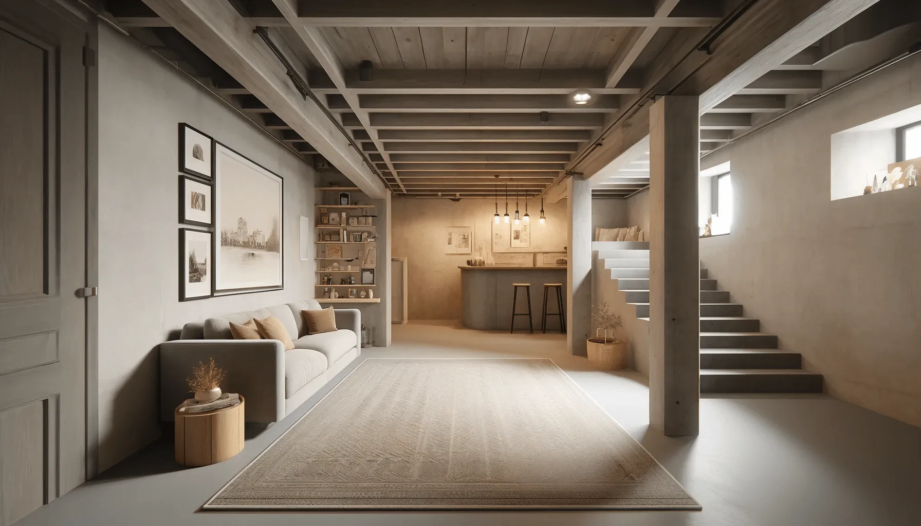 basement finishing, basement living area