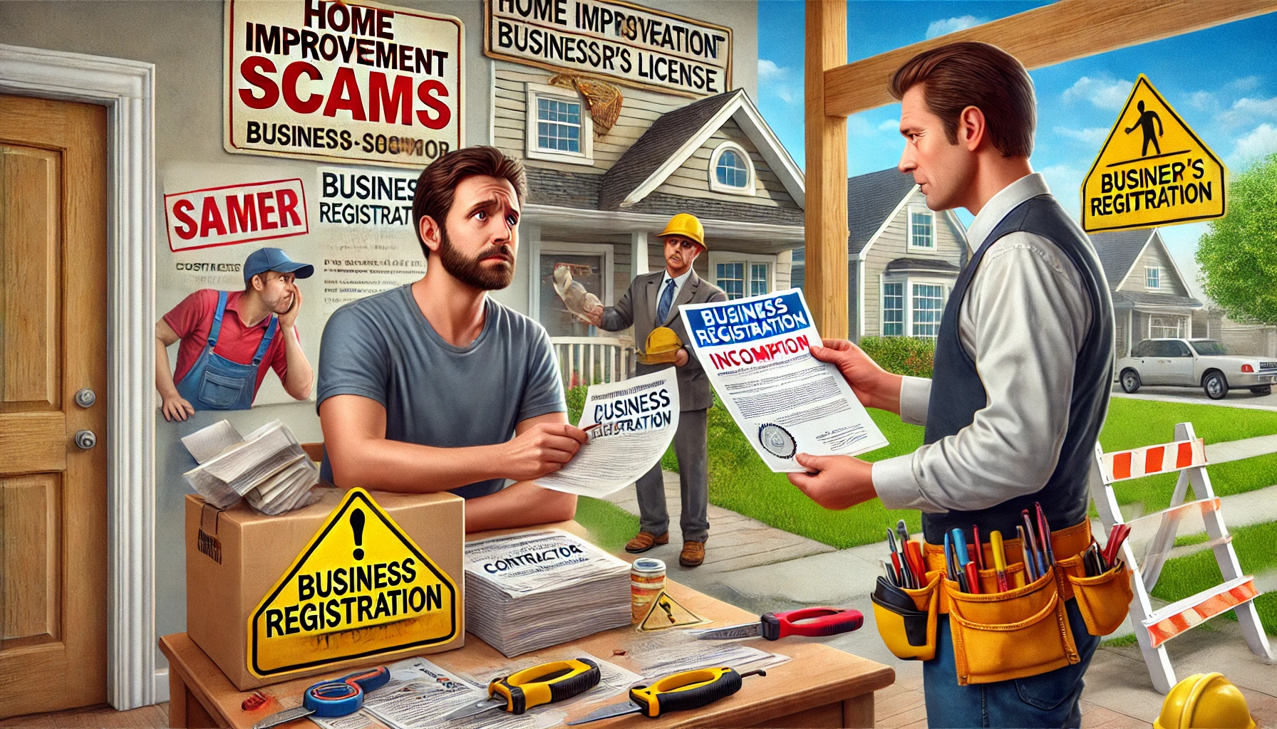 home improvement scams, business registration, contractor's license