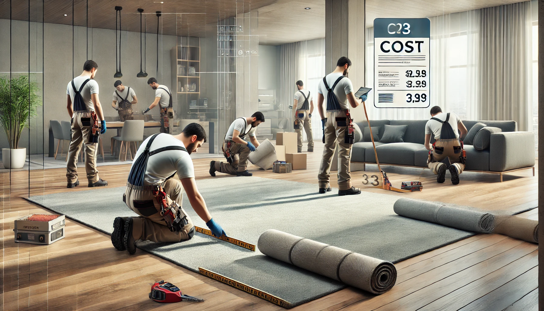 carpet installation labor, carpet cost, carpet installers