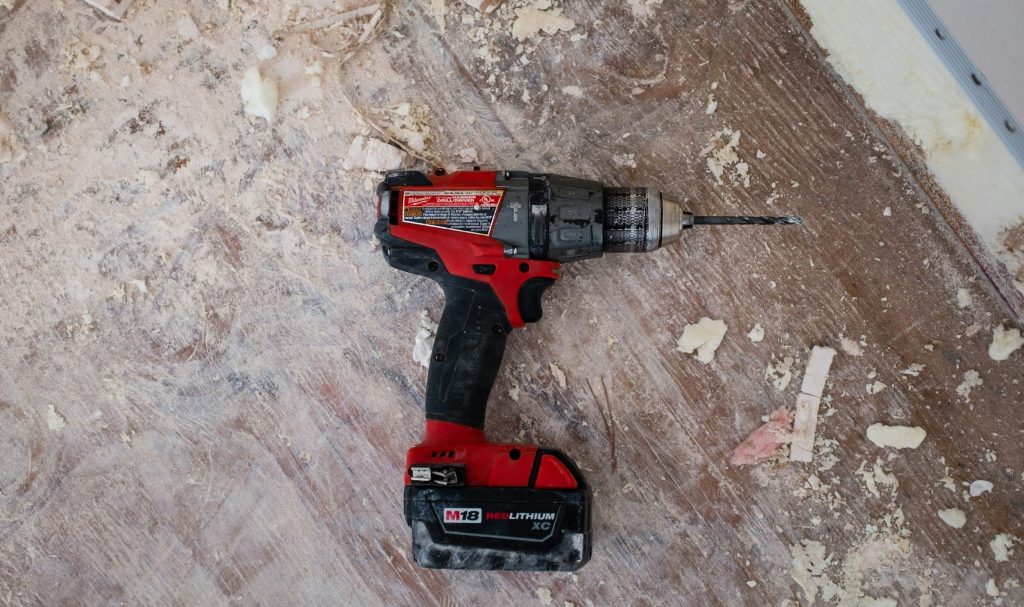 red cordless powerdrill